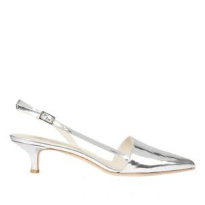 TIBI Simon Metallic Slingback Heel - Silver - Size 37